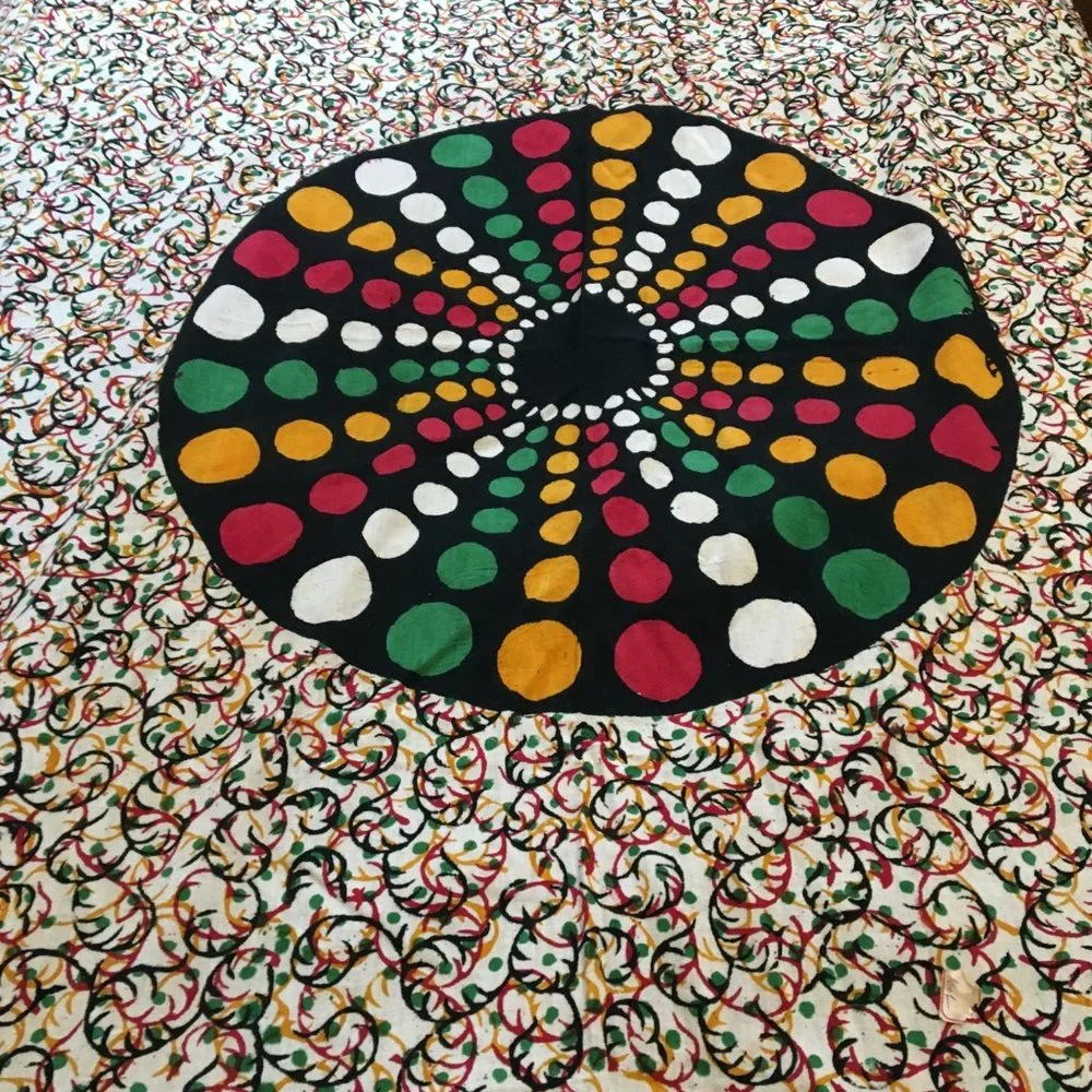 Vintage Hippie Wall Hanging Bed Covering, Dorm Room, Bought in India in the 80s
